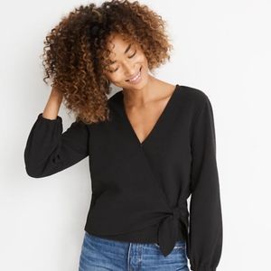Madewell Texture & Thread Crepe Wrap Top.